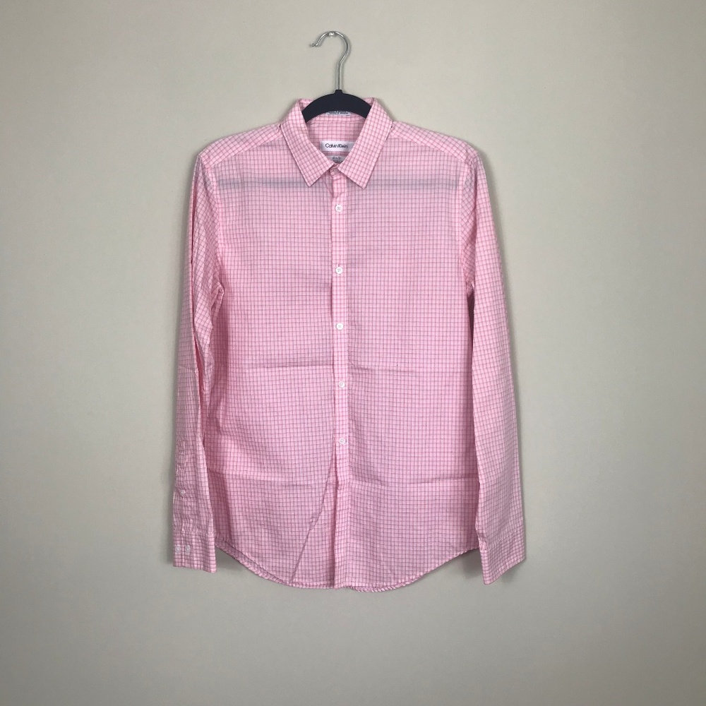 ✨Calvin Klein Slim Fit Long Sleeve Button Up
